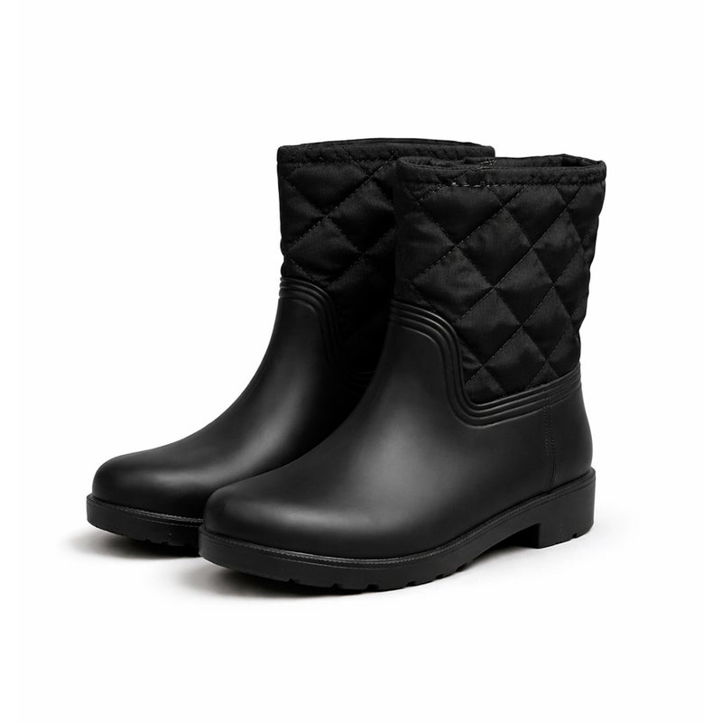Kids Waterproof Rubber Mid-Calf Boots with Side Zipper for Boys & Girls, Non-Slip Sole, Easy Wear Design